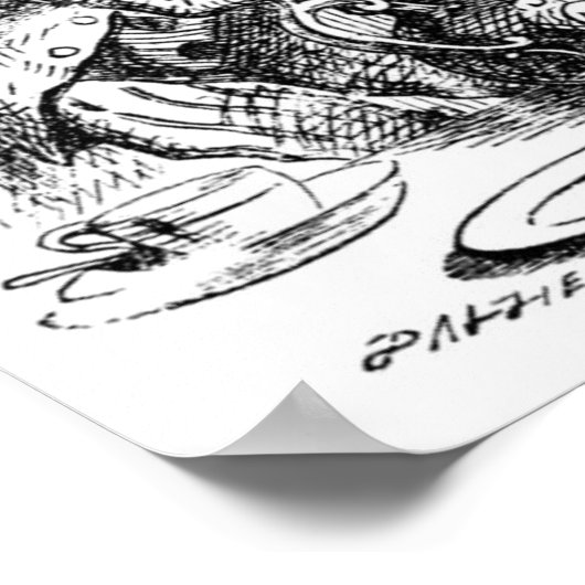 Mad Hatter, Dormouse und März Hare Poster (Ecke)