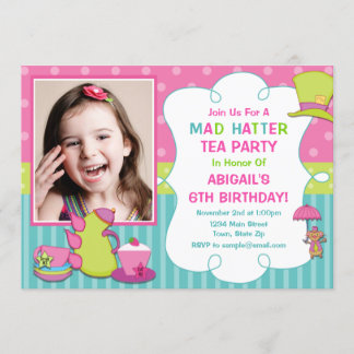 Mad Hatter Geburtstagsparty Einladung Tee Party