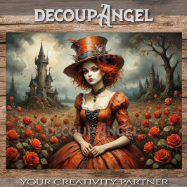 Mad Hatter Girl in Rose Garden Entdeckungsreise Seidenpapier