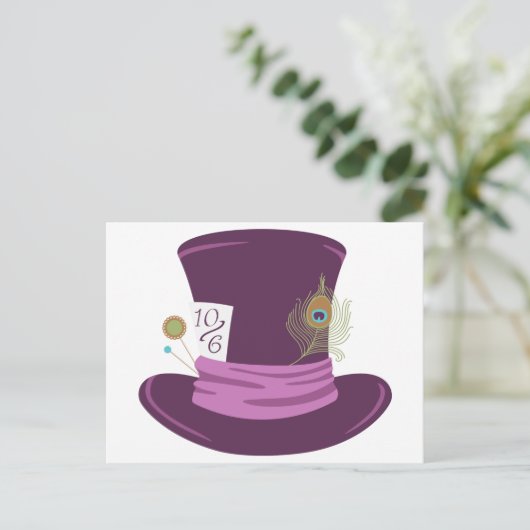 Mad Hatter Hat Postkarte (Stehend Vorderseite)
