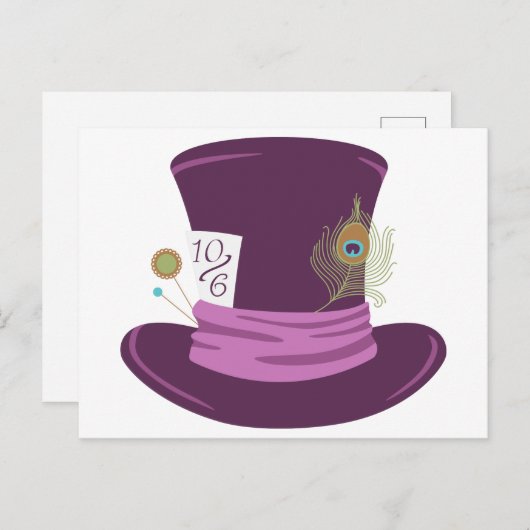 Mad Hatter Hat Postkarte (Vorne/Hinten)
