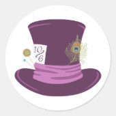 Mad Hatter Hat Runder Aufkleber (Vorderseite)