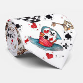 Mad Hatter Hat und Cards Krawatte (Gerollt)