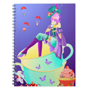 Mad Hatter im Teacup Wonderland Notizblock