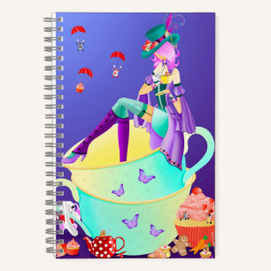 Mad Hatter im Teacup Wonderland Notizblock