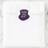Mad Hatter - Lila Runder Aufkleber (Tasche)