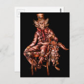 Mad Hatter mit März Hare Zeichnend Postkarte (Vorne/Hinten)