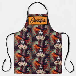 Mad Hatter mit Spielkarten Schürze