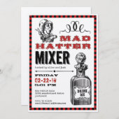 Mad Hatter Mixer Party Einladung (Vorne/Hinten)