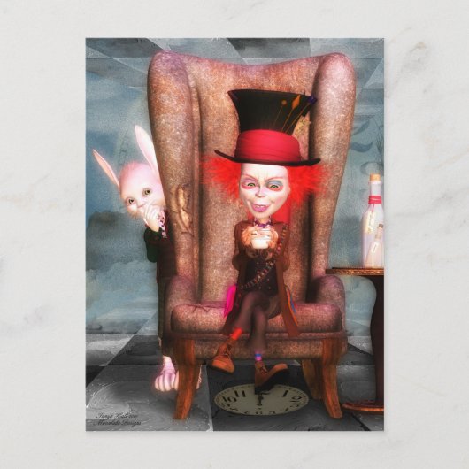 Mad Hatter Postcard Postkarte (Vorderseite)
