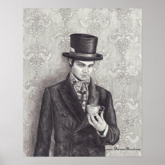 Mad Hatter Poster Mad Hatter Kunst, Dichtung und M (Vorne)