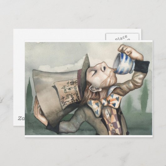 Mad hatter postkarte (Vorne/Hinten)