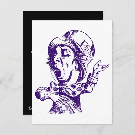 Mad Hatter Prom Bid Einladung (Vorne/Hinten)