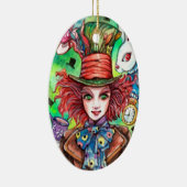 Mad Hatter & Rabbit Keramik Ornament (Rechts)