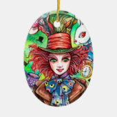Mad Hatter & Rabbit Keramik Ornament (Vorne)
