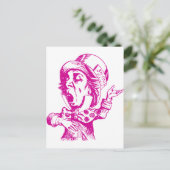Mad Hatter rosa Postkarte (Stehend Vorderseite)