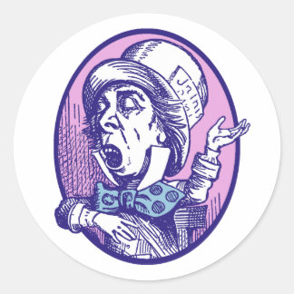 Mad Hatter Runder Aufkleber