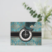 Mad Hatter Save the Date Postcard Ankündigungspostkarte (Stehend Vorderseite)