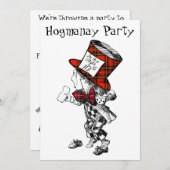 Mad Hatter Scottish Hogmanay Party Einladung Card (Vorne/Hinten)