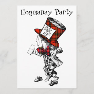 Mad Hatter Scottish Hogmanay Party Einladung Card