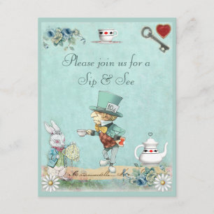 Mad Hatter Sip & See Babydusche Einladung