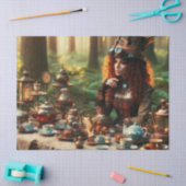 Mad Hatter Steampunk Vintage Viktorianische Lady Seidenpapier (Basteln)