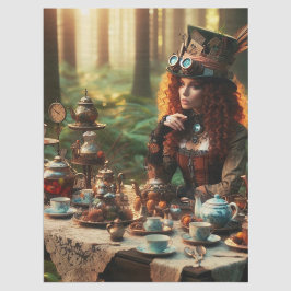 Mad Hatter Steampunk Vintage Viktorianische Lady Seidenpapier