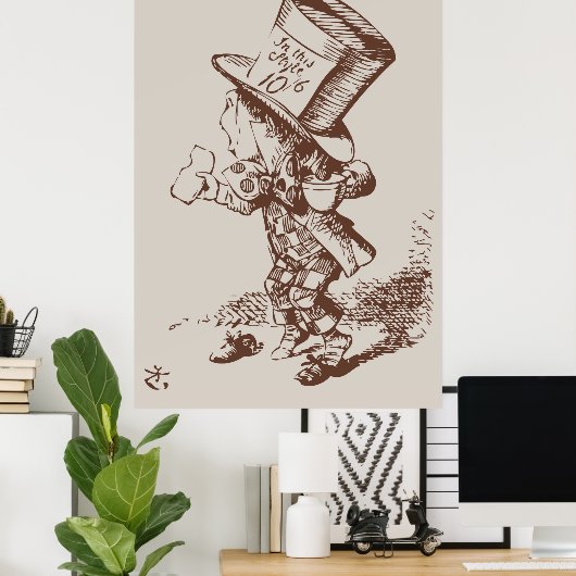 Mad Hatter Tea Colored Poster (Heimbüro)