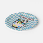 Mad Hatter Tea Party Alice im Wunderland Pappteller (Schrägansicht)