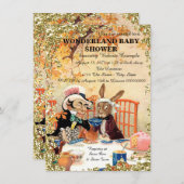 Mad Hatter Tee Party Babydusche Einladung (Vorne/Hinten)