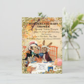 Mad Hatter Tee Party Babydusche Einladung (Stehend Vorderseite)