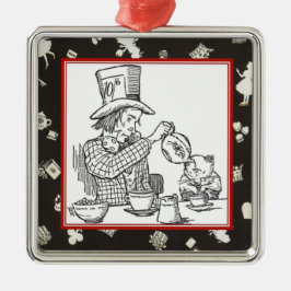 Mad Hatter und Dormouse Silbernes Ornament