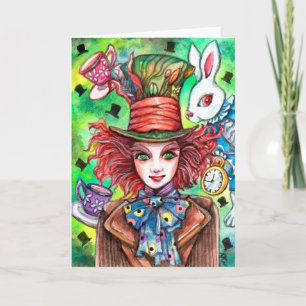 Mad Hatter und Rabbit Karte