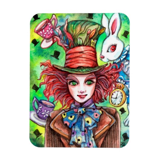 Mad Hatter und Rabbit Magnet (Vertikal)