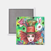 Mad Hatter und Rabbit Magnet (Vorderseite/Rückseite)