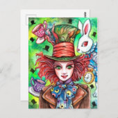 Mad Hatter und Rabbit Postkarte (Vorne/Hinten)