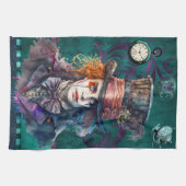 Mad Hatter Watercolor-Portrait Geschirrtuch (Horizontal)