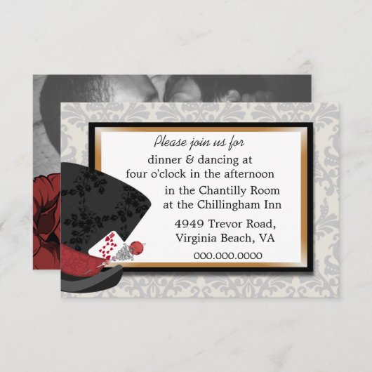 Mad Hatter Wedding Reception Card Einladung (Vorne/Hinten)