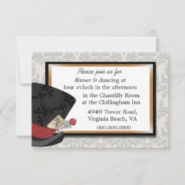 Mad Hatter Wedding Reception Card Einladung