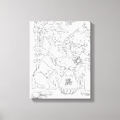 Mad hatter weiße Kaninchen Türmchenfarbe Seite Leinwanddruck (Vorderseite)