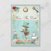 Mad Hatter Wonderland Babydusche Save the Date