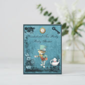 Mad Hatter Wonderland Tea Party Babydusche Einladung (Stehend Vorderseite)