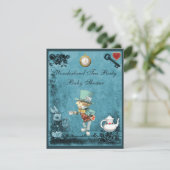 Mad Hatter Wonderland Tea Party Babydusche Einladung (Stehend Vorderseite)