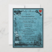 Mad Hatter Wonderland Tea Party Babydusche Einladung (Rückseite)