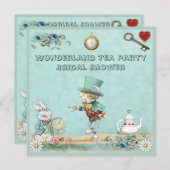 Mad Hatter Wonderland Tee Party Brautparty Einladung (Vorne/Hinten)