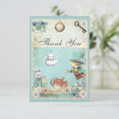 Mad Hatter Wonderland Tee Party Vielen Dank Dankeskarte (Stehend Vorderseite)