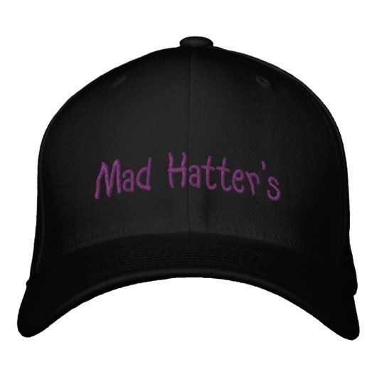 Mad Hatters Bestickte Baseballkappe (Vorderseite)