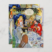 Mad Hatters Geburtstags-Tea-Party Einladung (Vorne/Hinten)