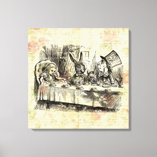 Mad Hatters Tea Party Alice im Wunderland Art Leinwanddruck (Vorderseite)
