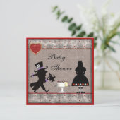 Mad Hatter's Tea Party Baby Dusche lädt ein Einladung (Stehend Vorderseite)